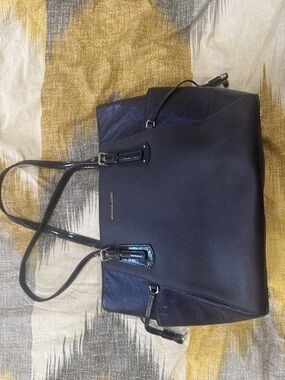 Michael Kors Black Messenger Bag with Cream Lining